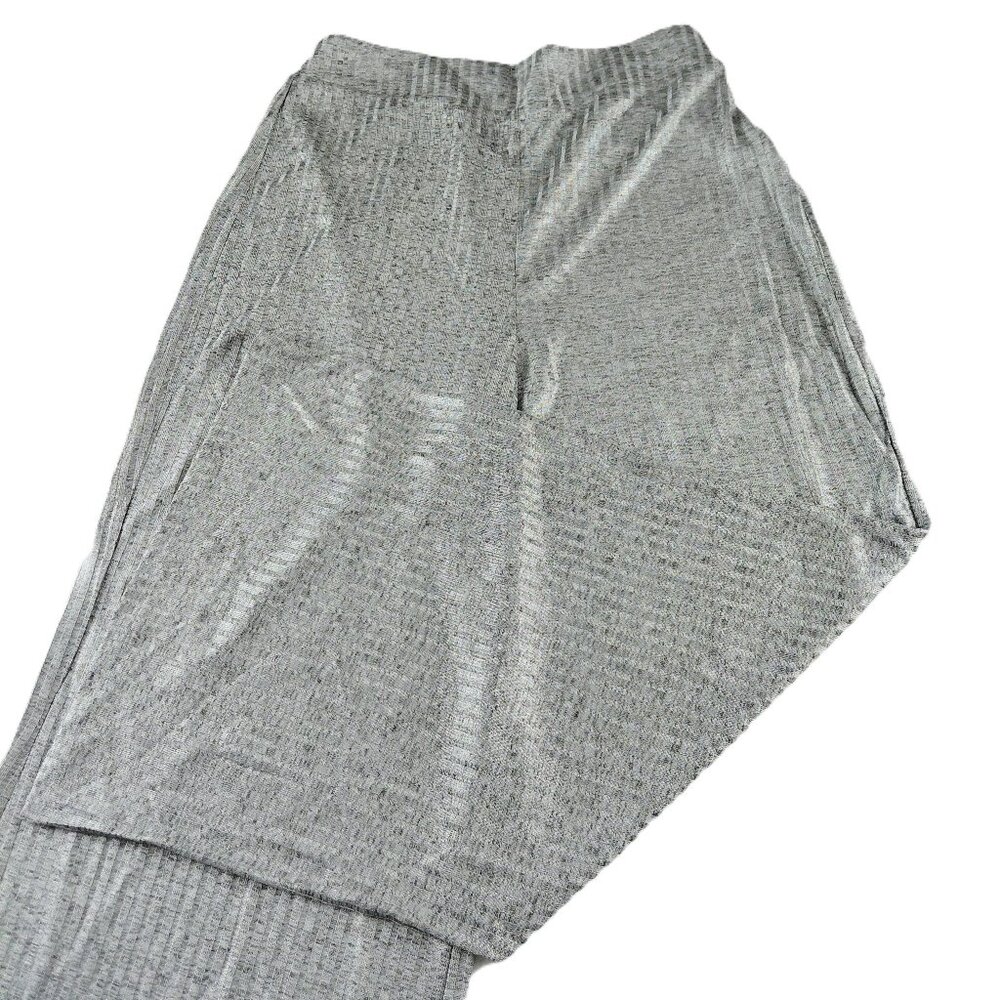 Revolve Tularosa Norah Ribbed Knit Wide Leg Pant Women's Size Large Silver